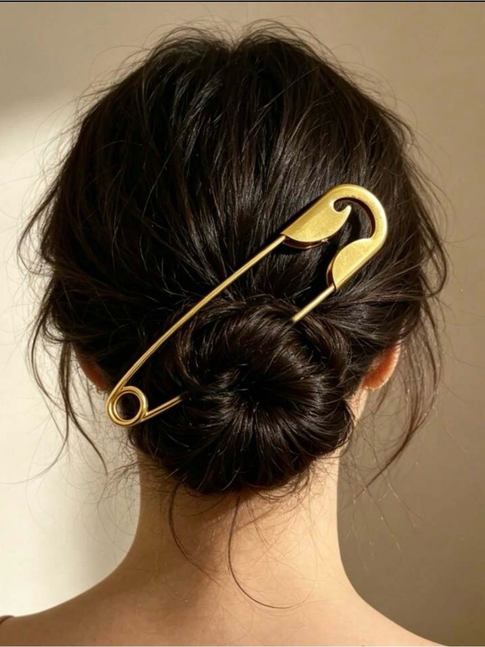 Gold Safety Pin Hair Clip - Women's Accessory